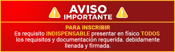 Avisos de inscripción